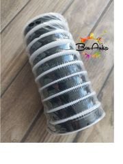 (1 Makara - 10 Adet) Siyah Renk 0.8 mm Lastikli Misina
