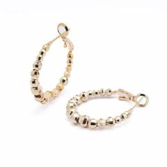 Özel Seri Topçuklu Gold Halka Vip Küpe - 14K (2 cm)