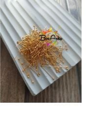 (1 gram) 2 cm A Kalite Altın Kaplama Top Başlı Takı Çivisi
