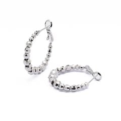 Özel Seri Topçuklu Silver Halka Vip Küpe (2 cm)