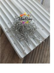 (1 gram) 2 cm A Kalite Gümüş Kaplama Top Başlı Takı Çivisi