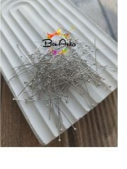 (1 gram) 4 cm A Kalite Gümüş Kaplama Top Başlı Takı Çivisi