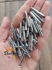 (10 adet) 2,5 cm Nikel Renk Korniş Kapama