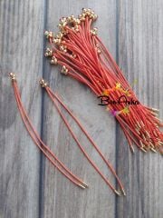 (1 adet) Koyu Turuncu Renk, Gold Uçlu, Kore Asansörlü Bileklik - 019