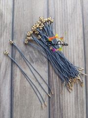 (1 adet) Koyu Gri Renk, Gold Uçlu, Kore Asansörlü Bileklik - 023