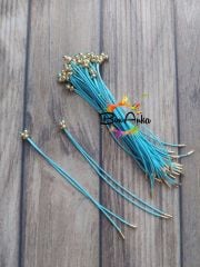 (1 adet) Açık Mavi Renk, Gold Uçlu, Kore Asansörlü Bileklik - 024