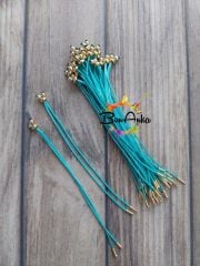 (1 adet) Petrol Yeşili Renk, Gold Uçlu, Kore Asansörlü Bileklik - 025