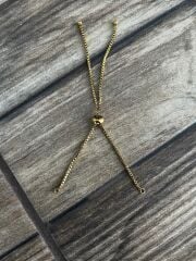 (1 adet) 316 L Çelik Altın Renk Asansörlü Bileklik Zinciri