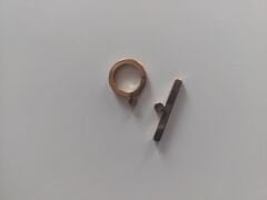 (1 adet) Paslanmaz Çelik Altın Renk Yuvarlak T Kilit