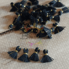 (5 adet) 1 cm Siyah Renk Minik Püskül - 001