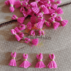 1 cm Koyu Pembe Minik Püskül Takı Aksesuarı 5 Adet