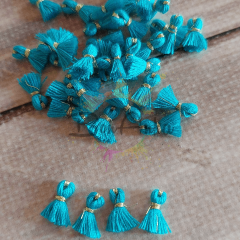 (5 adet) 1 cm Petrol Yeşil Renk Minik Püskül - 009