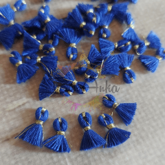 (5 adet) 1 cm Saks Mavi Renk Minik Püskül - 010