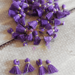 (5 adet) 1 cm Mürdüm Renk Minik Püskül - 011