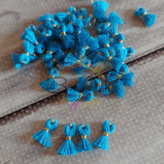 (5 adet) 1 cm Petrol Mavi Renk Minik Püskül - 012