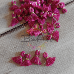 (5 adet) 1 cm Fuşya Renk Minik Püskül - 013