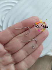 (1 Çift - 2 Adet) 316 L Çelik Gümüş Küpe Kancası - 001