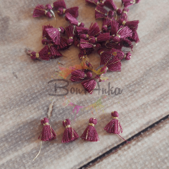 1 cm Bordo Minik Püskül Takı Aksesuarı 5 Adet
