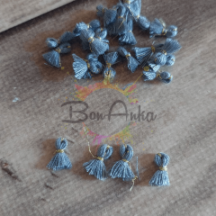 (5 adet) 1 cm Gri Renk Minik Püskül - 018