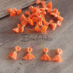 (5 adet) 1 cm Neon Turuncu Renk Minik Püskül - 020