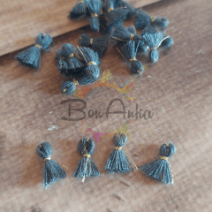 1 cm Koyu Gri Minik Püskül Takı Aksesuarı 5 Adet