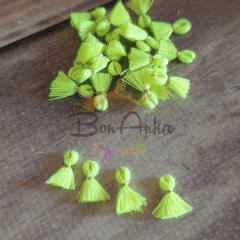 1 cm Neon Sarı Minik Püskül Takı Aksesuarı 5 Adet