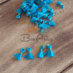 (5 adet) 1 cm Mavi Renk Minik Püskül - 025