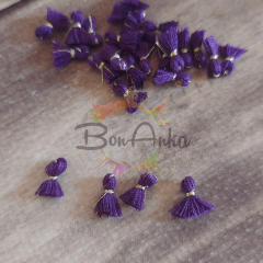 (5 adet) 1 cm Mor Renk Minik Püskül - 026