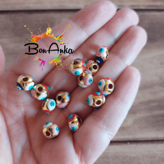 (1 adet) 10 mm Altın Kaplama Mineli Gözlü Metal Aparat