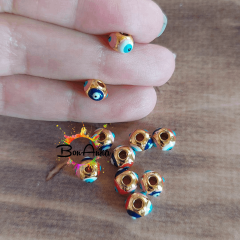 (1 adet) 8 mm Altın Kaplama Mineli Gözlü Metal Aparat