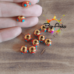 (1 adet) 10 mm Altın Kaplama Mineli Gözlü Metal Aparat