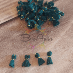 (5 adet) 1 cm Koyu Yeşil Renk Minik Püskül - 035