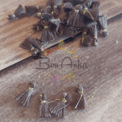 (5 adet) 1 cm Açık Kahverengi Renk Minik Püskül - 036