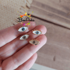 (1 adet) 13 mm Beyaz Renk Göz Model Nazar