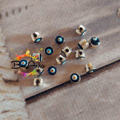 (1 adet) 6 mm Çift Yönlü Lacivert Nazar