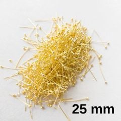 (20 adet) 25 mm Altın Renk Çelik Top Başlı Takı Çivisi