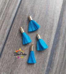 (1 adet) Gold Metal Uçlu Koyu Mavi Renk Püskül - 009