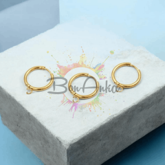 20 mm Paslanmaz Çelik Kulplu Küpe Kancası Altın Renk - 1 Çift (2 adet) Küpe Aparatı