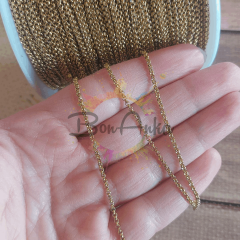 2 mm Paslanmaz Çelik Altın Renk Doç Zincir – (1 Metre)