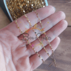 2 mm Paslanmaz Çelik Altın Renk Dudak Zincir – (1 Metre)