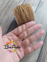 (1 metre) 316 L Çelik Gold 1 mm Uzatma Zinciri