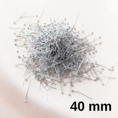 (20 adet) 40 mm Çelik Renk Çelik Top Başlı Takı Çivisi