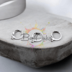 12 mm Paslanmaz Çelik Küpe Kancası Çelik Renk - 1 Çift (2 adet) Küpe Aparatı