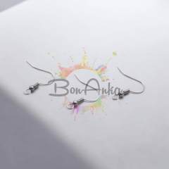 Paslanmaz Çelik Küpe Kancası Gümüş Renk - 1 Çift (2 adet) Küpe Aparatı