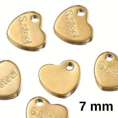 7 mm - 1 adet Çelik Kalp Model Steel (Çelik) Yazısı