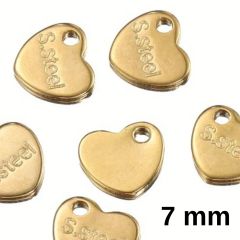 7 mm - 1 adet Çelik Kalp Model Steel (Çelik) Yazısı