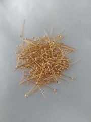 (1,5 cm - 10 Gram) Sarı Renk Top Başlı Pirinç Takı Çivisi