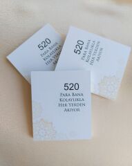 350 gram 1. Sınıf Kuşe Kağıt - 8 Cm * 9.5 Cm - Bijuteri Ürün Tanıtım Kartı - 021