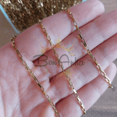 2x4 mm Paslanmaz Çelik Altın Renk Kutu Zincir – (1 Metre)