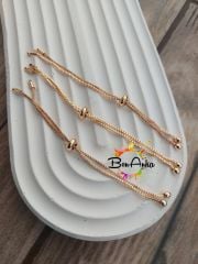 (1 adet) Sarı Lak Kaplama Asansörlü Bileklik Zinciri